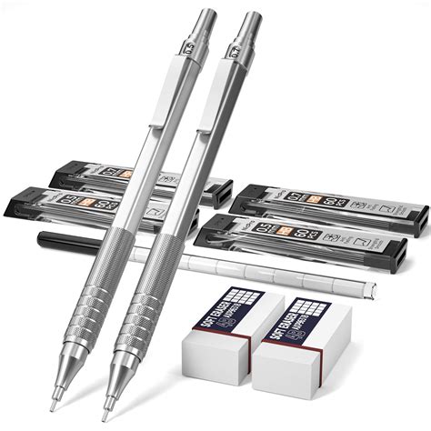 Buy Nicpro Metal Mechanical Pencils Set with Case, Automatic Retractable Drafting Pencil 0.5 mm ...