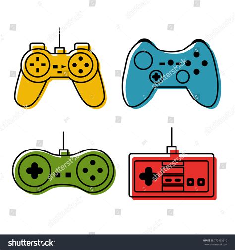 Controller Console Set Video Game Different Stock Vector (Royalty Free ...