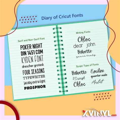 The Diary of Cricut Fonts - XVinyl