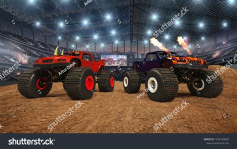 Monster Truck On Stadium Illustrationrender 3d Stock Illustration ...