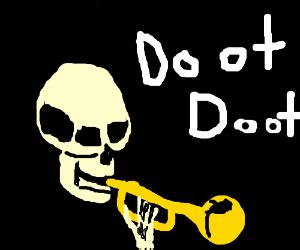 Skeleton playing trumpet, Doot Doot - Drawception