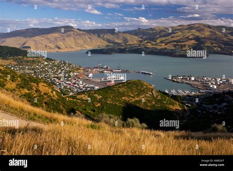 Town of Lyttelton, Diamond Harbour, Lyttelton Harbour, Banks Peninsula, Canterbury, East Coast ...