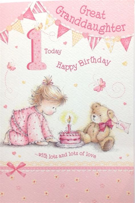 Great Granddaughter Age 1 1st Birthday Card ~ Special Verse ~ Beautiful Detail | eBay | 1st ...