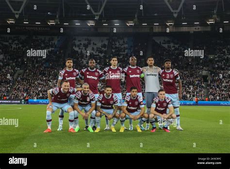 West Ham United team lineup during the UEFA Europa Conference League ...