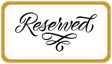 Free Printable Reserved Table Signs For Wedding - PRINTABLE TEMPLATES