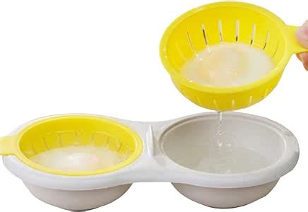 Microwave Egg Poacher Poached Egg Maker Cooker Cookware Steamer Breakfast Cooking (Yellow ...