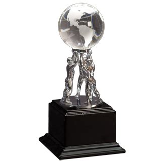 Crystal Teambuilding World Trophy - 10" | Art Glass Awards | Cheap Sports Trophies