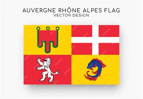 Premium Vector | Auvergne Rhone Alpes flag Detailed flag on white ...