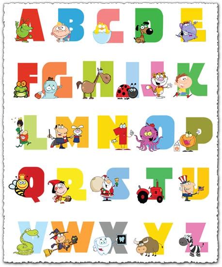 Baby alphabet letters with animals vector