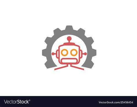 Creative gear robot logo design Royalty Free Vector Image