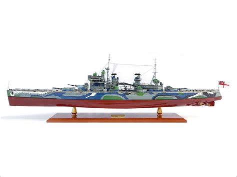 HMS Prince of Wales WW2 Battleship Model with Camouflage