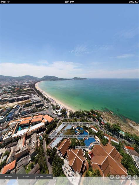 Patong Beach from aerial view of resort