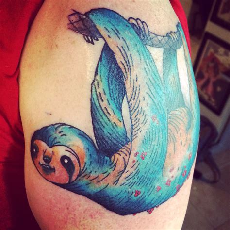 My sloth tattoo, Herman, by Myles Karr at Three Kings. Sloth Tattoo ...