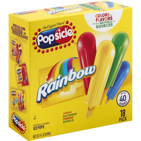 Popsicle Rainbow Ice Pops 18 ct | Popsicles | Pruett's Food