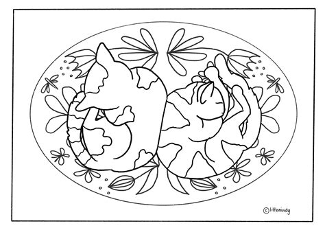 Sleeping Cats coloring sheet | Coloring sheets, Free coloring sheets ...