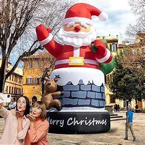 Amazon.com: 20FT Giant Inflatable Santa Outdoor Christmas Decoration, Premium 210D Oxford Cloth ...