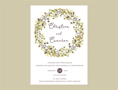 Free Floral Wedding Invitation Template