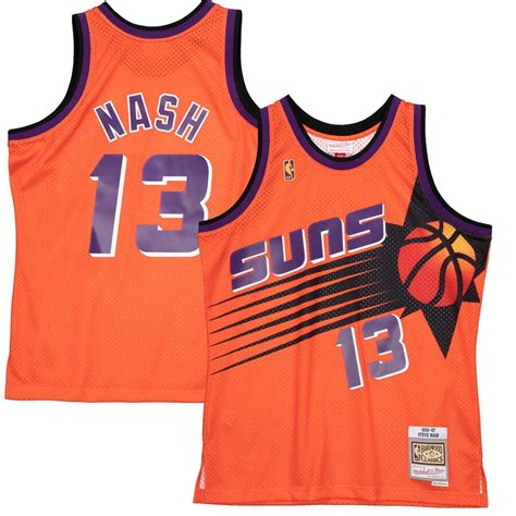 Men's Mitchell & Ness Steve Nash Orange Phoenix Suns 1996-97 Hardwood ...