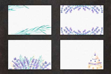 Lavender Wedding Card Set By Larysa Zabrotskaya | TheHungryJPEG