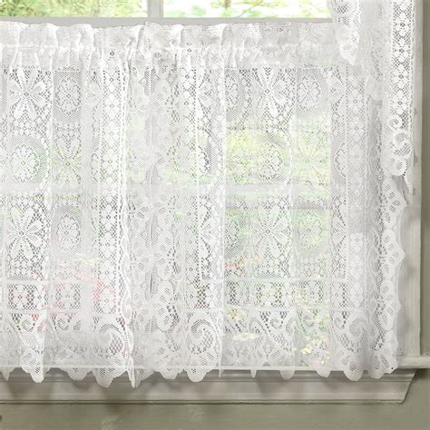 Hopewell Heavy Floral Lace Kitchen Curtain Tiers - Walmart.com