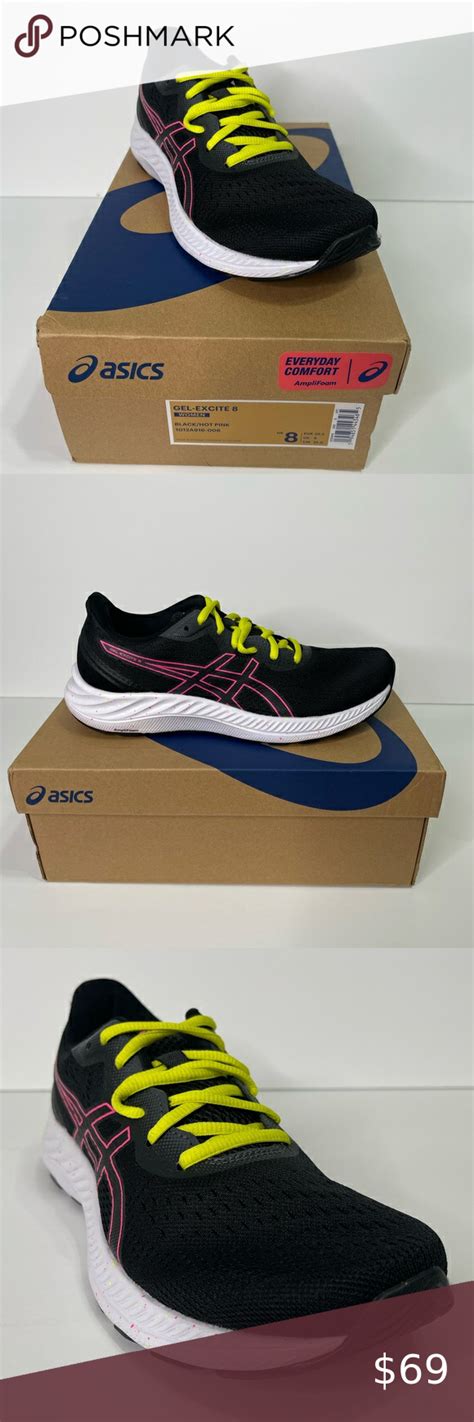 ASICS Gel-Excite 8 Running Shoes Sneakers Black/pink Sz 8 NEW Asics ...