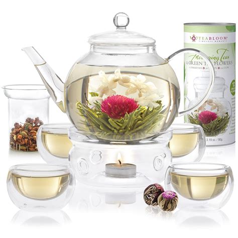 Blooming Tea Set | Complete Blooming Tea Gift Set | Teabloom | Tea warmer, Tea gift sets ...