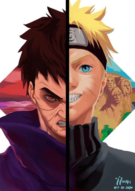 ArtStation - Obito VS Naruto