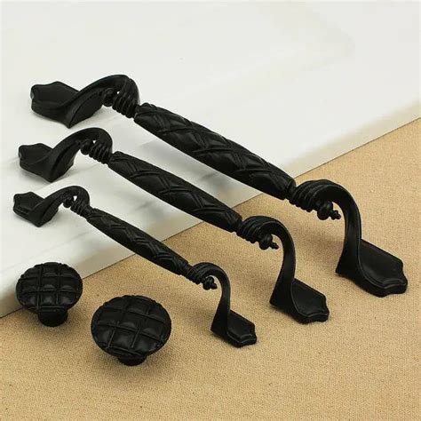 3.75'' 5'' 6.3'' Unique Black Drawer Pulls Handles Knobs Dresser Pull Knob Rustic Kitchen ...