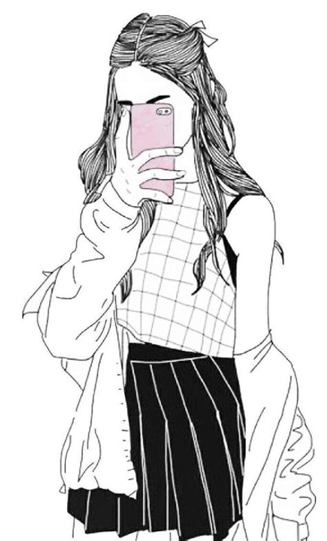 Girl drawing pink marble phone in 2020, anime girl mirror selfie HD ...