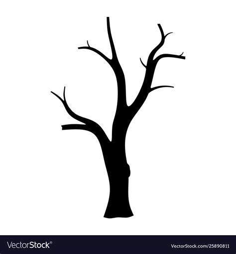 Dry tree silhouette Royalty Free Vector Image - VectorStock