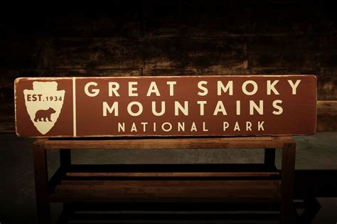 Great Smoky Mountains National Park Rustic Wood Sign Vintage Wall Decor #Handmade #VintageRetro ...