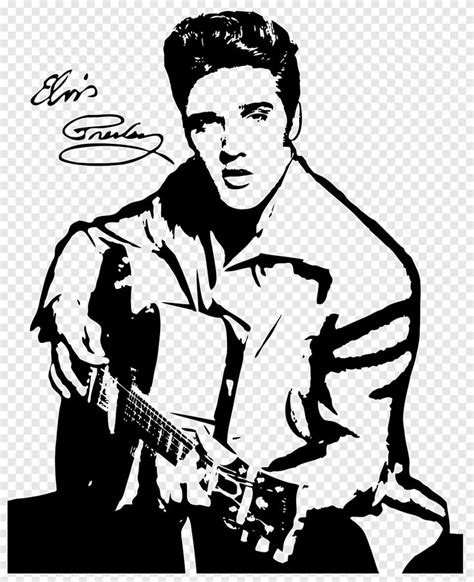 Elvis Presley, Elvis Presley Drawing Silhouette Black and white, ELVIS ...
