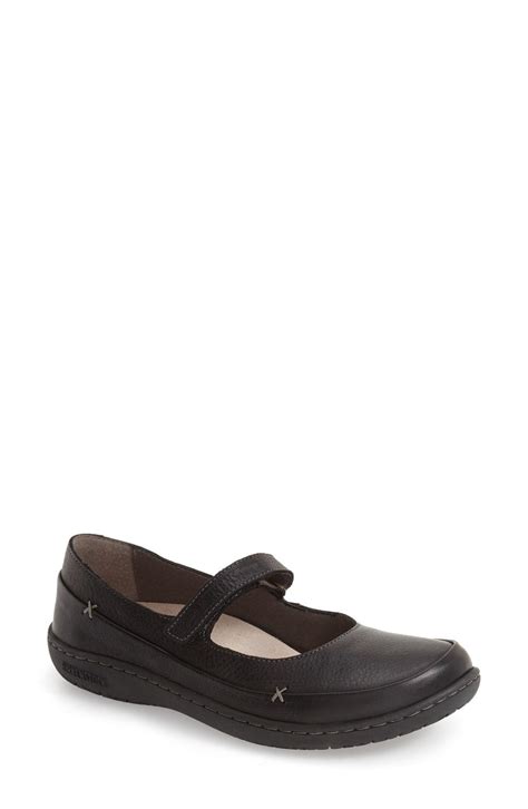 Birkenstock 'iona' Mary Jane Flat in Black Leather (Black) - Lyst