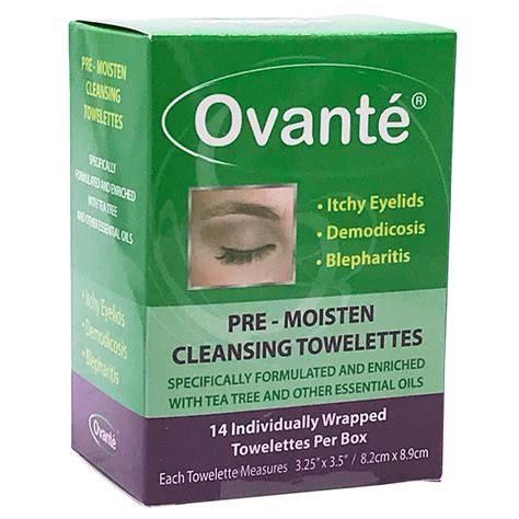 Ovante Eyelid Wipes with Tea Tree Oil for Demodex, Blepharitis, Itchy ...