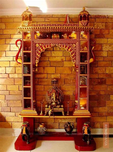 Puja Design Ideas, Tips & Images by Renomania.com | Ceiling design living room, Temple design ...