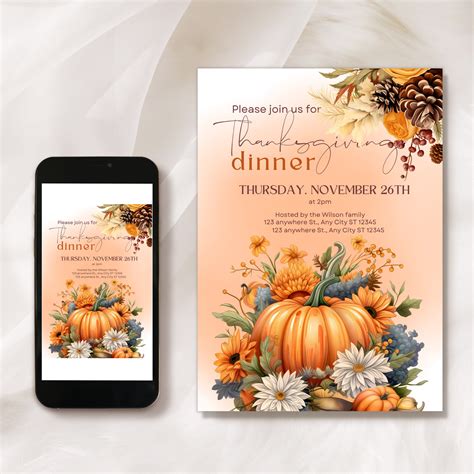 Printable Thanksgiving Invite Thanksgiving Dinner Invite Lets Give ...