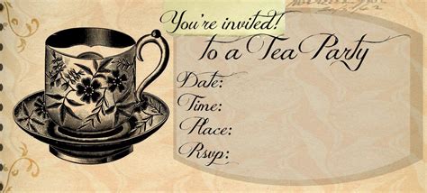 Unique Vintage Tea Party Invitation Template in 2020 | Party invite template, Tea party ...