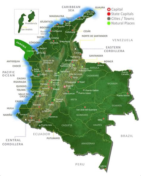Map of Colombia | Colombia Travel Guide