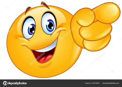 Happy Emoticon Pointing Forward Stock Vector Image by ©yayayoyo #240576638