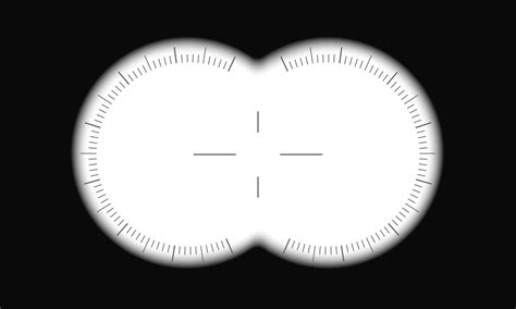 Binocular viewfinder template with scale and aim sign. Military, spy, commando, hunting or ...