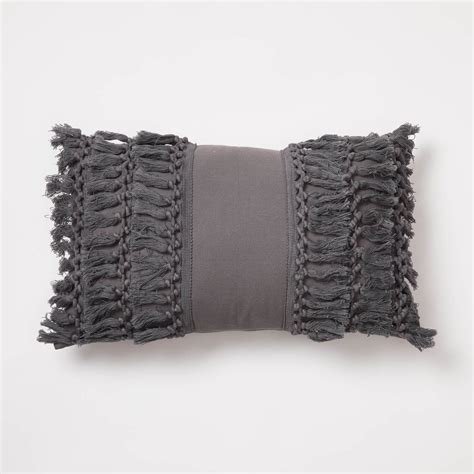 Valley Side Fringe Throw Pillow Grey in 2021 | Fringe pillows, Throw pillows, Bed pillows decorative