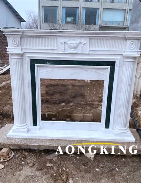 Calacatta Marble Fireplace Surround Elegant Stone Indoor Mantel - Marble Fireplace Mantel