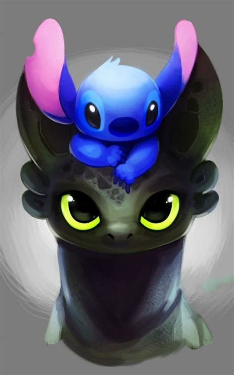 Cute Toothless And Stitch Wallpapers