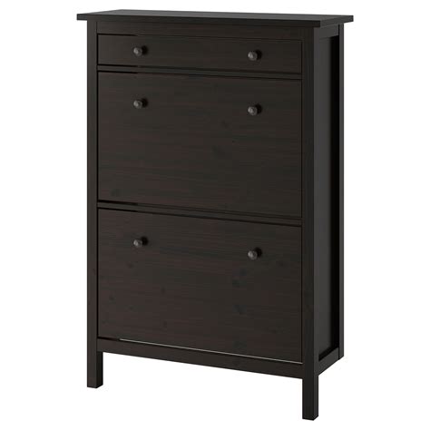 HEMNES Shoe cabinet with 2 compartments Black-brown 89 x 127 cm - IKEA