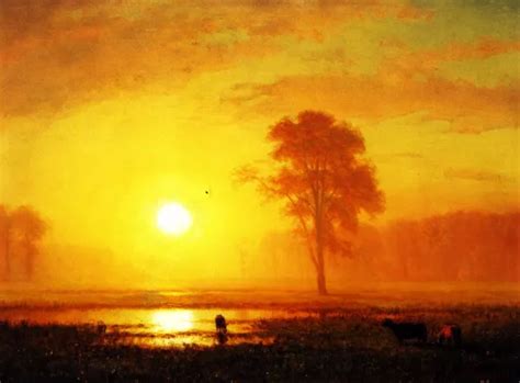 Sunset on the Plains, Albert Bierstadt - Oil Paintings