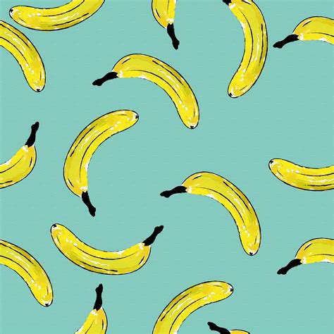 background with watercolor banana | Custom-Designed Graphic Patterns ~ Creative Market