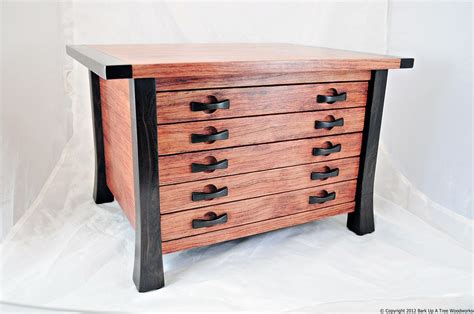 5 Drawer Flair Zen Style – Bubinga & African Blackwood | Bark Up A Tree Woodworks