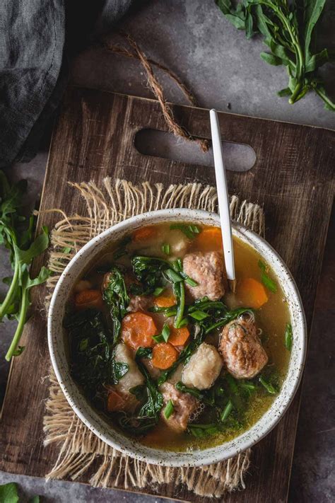 Taro Soup with Arugula and Turkey Meatballs - Yummy Addiction