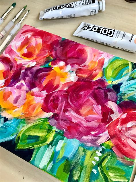 Tips and Techniques for Painting Abstract Flowers with Acrylics on ...