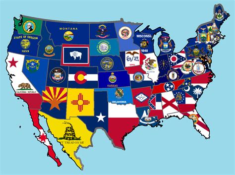 Image - New 50 States Flag Map.png | Alternative History | FANDOM ...